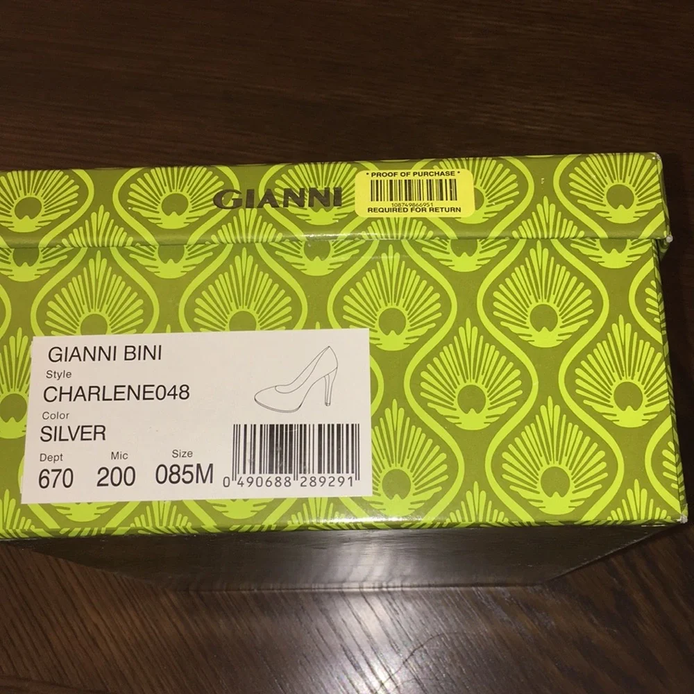 Trending, glam- high heels- Gianni Bini; Silver Heels; 8.5
